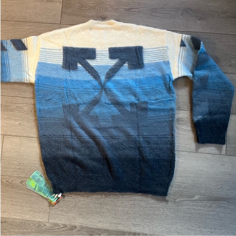 Off-White
Arrows ombré brushed jumper blue oversized men sweater